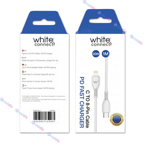 USB PD WHITE CONNECT LIGHTNING TO TYPE-C CABLE