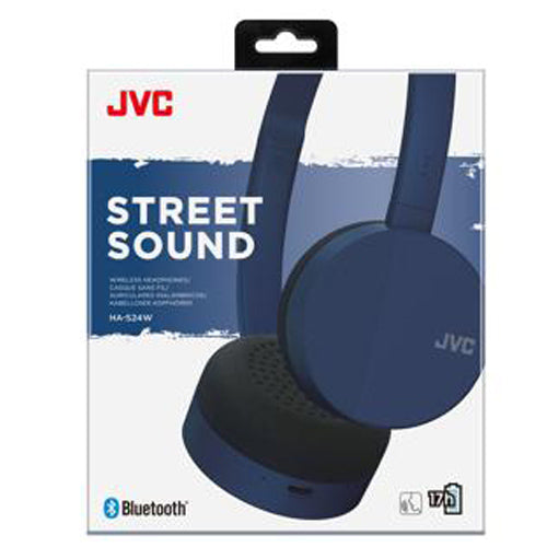 STREET SOUND HA-S24W WIRELESS HEADPHONES, BLUE-JVC
