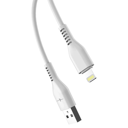 LIGHTNING 2.4A USB CABLE, QUICK CHARGE 23, WHITE-WAVE