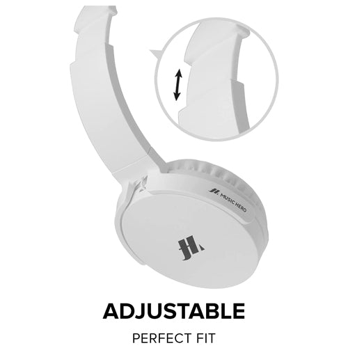 WIRED HEADPHONE WITH MICROPHONE 3.5MM JACK, WHITE-MUSIC HERO