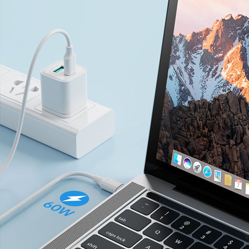 JOYROOM CABLE USB-C TO USB-C 480MB/S 60W 1M WHITE S-CC060A9