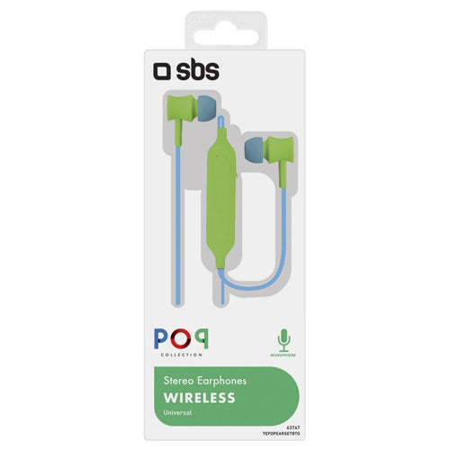 POP COLLECTION WIRELESS EARPHONES, GREEN-SBS