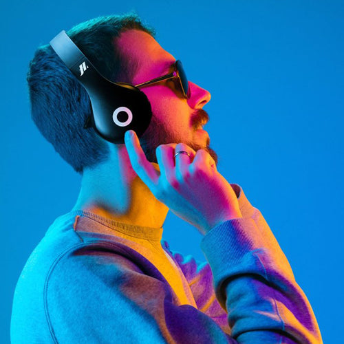 WIRELESS HEADPHONES V5.0 WITH INTEGRATED MICROPHONE, BLACK-MUSIC HERO