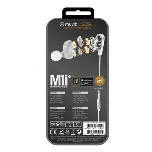 MUVIT M1I+ KIT PIETON PREMIUM DOUBLE HAUT PARLEUR JACK 3.5MM BLANC
