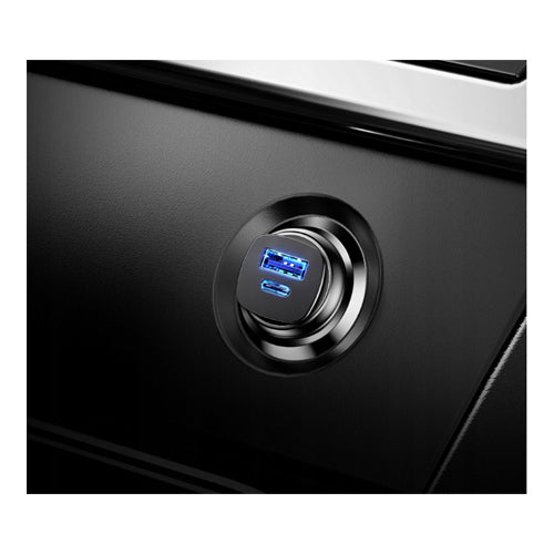 UNIVERSAL SMART CAR CHARGER PPS USB QUICK CHARGE 4.0 QC 4.0 AND USB-C PD 3.0 SCP BLACK - BASEUS