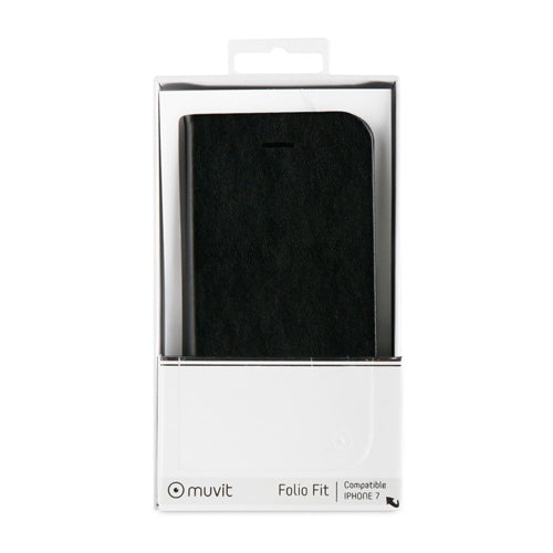 MUVIT FOLIO FITCROSS BLACK LEATHER: APPLE IPHONE SE/8/7/6S/6