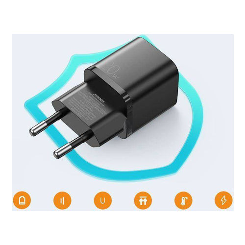 MAINS CHARGER L-P202 QUICK CHARGING USB TYPE C 20W POWER DELIVERY 3.0 AFC BLACK -JOYROOM