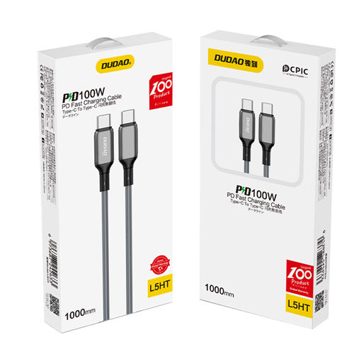 USB PD CABLE QUICK CHARGE 100W TYPE-C TO TYPE-C L5HT 1M-DUDAO