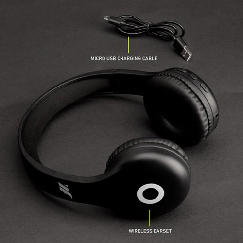 WIRELESS HEADPHONES V5.0 WITH INTEGRATED MICROPHONE, BLACK-MUSIC HERO