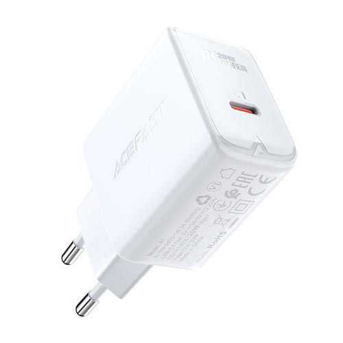 MAINS CHARGER QUICK CHARGING USB TYPE C 20W POWER DELIVERY A1 WHITE -ACEFAST