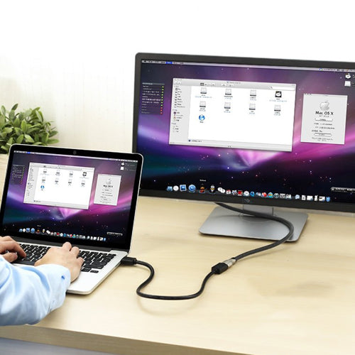 UGREEN CABLE CORD ADAPTER EXTENSION PLUG HDMI FEMALE - HDMI MALE 4K 10.2 GBPS 340 MHZ AUDIO ETHERNET 0.5M BLACK HD107