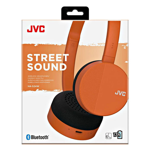 STREET SOUND HA-S24W WIRELESS HEADPHONES, ORANGE-JVC