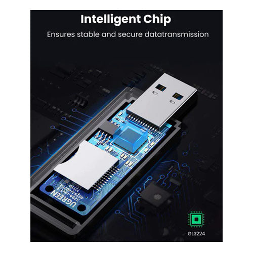 LECTEUR DE CARTE MEMOIRE USB 3.0 TF/SD NOIR-UGREEN