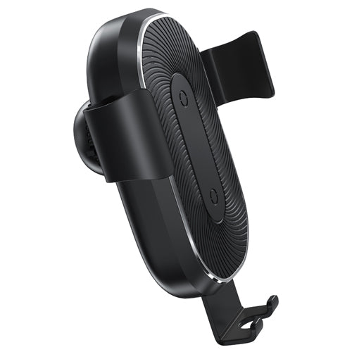 10W CAR PHONE HOLDER FOR VENTILATION GRILL, FAST CHARGING, BLACK-WAVE
