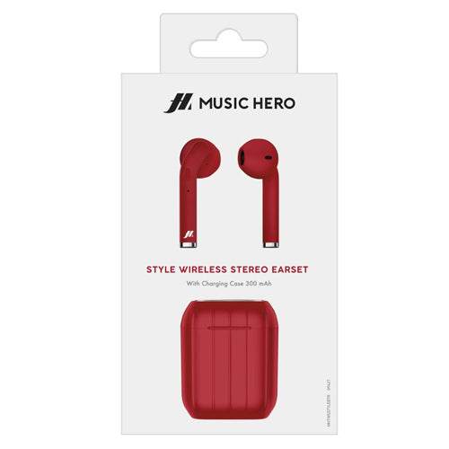 EARBUDS STYLE TWS, ROUGE-MUSIC HERO