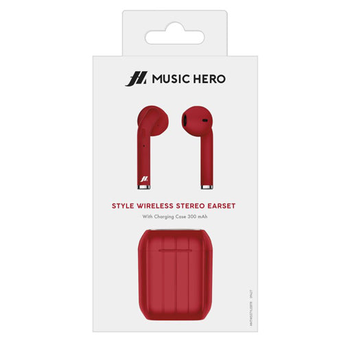 EARBUDS STYLE TWS, RED-MUSIC HERO