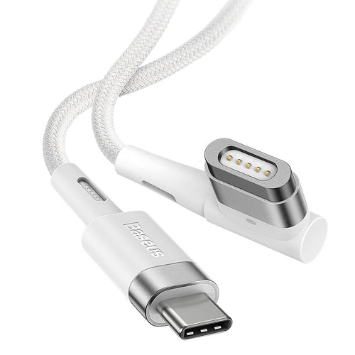 CÂBLE D'ALIMENTATION MAGNÉTIQUE ANGULAIRE BASEUS ZINC POUR MACBOOK POWER - USB TYPE-C 60W 2M BLANC EN L CATXC-W02