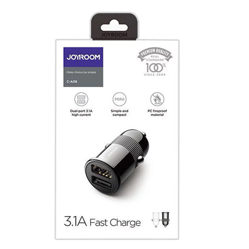 CAR CHARGER 2X USB 3.1 A C-A06 BLACK-JOYROOM