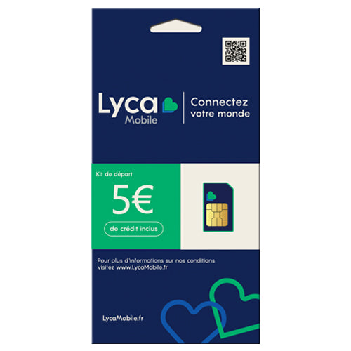 CARTE SIM LYCAMOBILE AVEC 5€ DE CREDIT