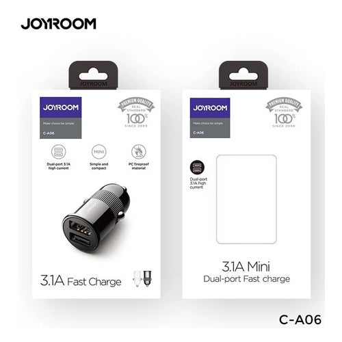CAR CHARGER 2X USB 3.1 A C-A06 BLACK-JOYROOM