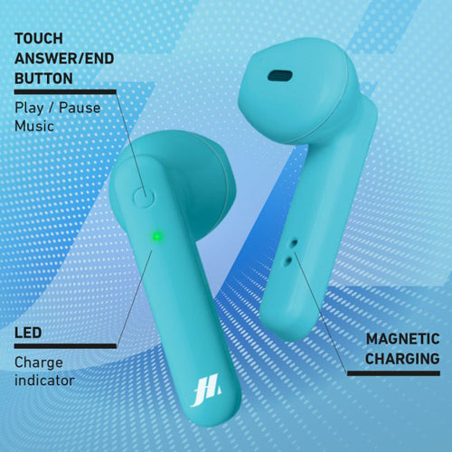 EARBUDS BEAT TWS, TURQUOISE-MUSIC HERO