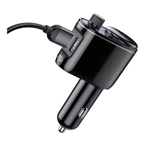 BLUETOOTH FM TRANSMITTER CAR CHARGER MP3 2X USB 3.4A CCALL-RH01 BLACK - BASEUS