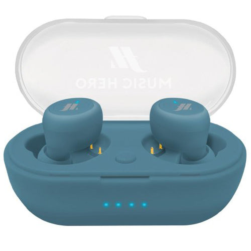 EARBUDS TWIN TWS, BLUE-MUSIC HERO