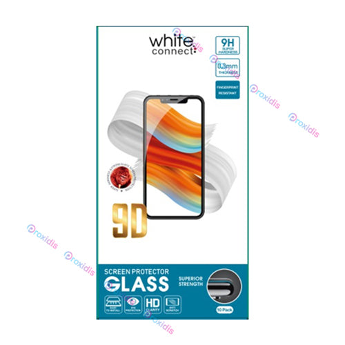 SET OF 10 9D WHITE CONNECT TEMPERED GLASSES FOR IPHONE X/XS/11 PRO