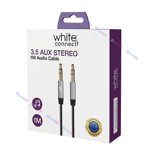 CABLE AUDIO PRISE JACK FULL BASS 3.5MM WHITE ORIGINAL