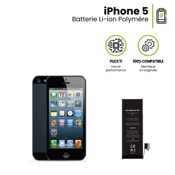 BATTERY FOR IPHONE 5 1440MAH BK - BLACK