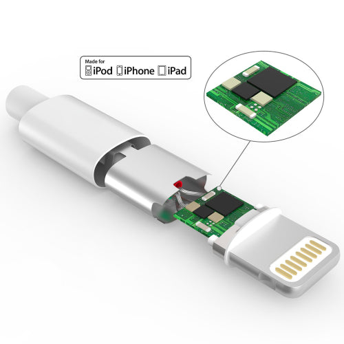 CABLE USB LIGHTNING CERTIFIE MFI, BLANC-WAVE