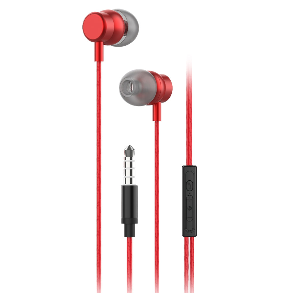 ECOUTEURS FILAIRES INTRA-AURICULAIRE ALUMINIUM URBAN SOUND ROUGE