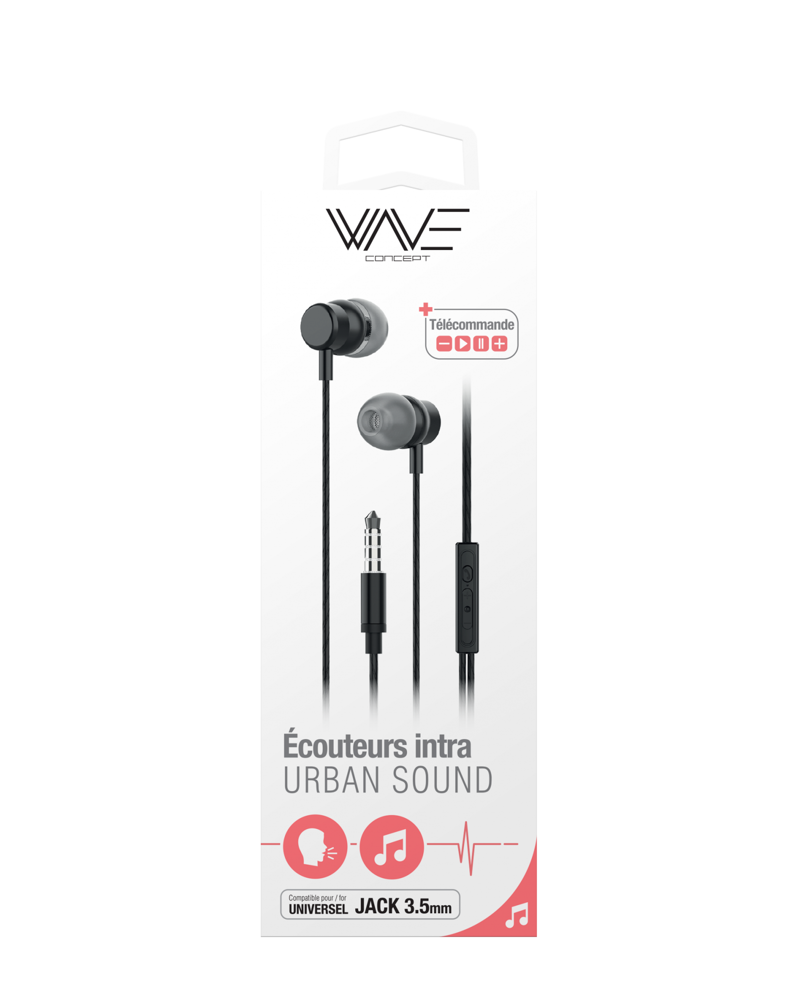 URBAN SOUND ALUMINUM IN-EAR WIRED EARPHONES BLACK