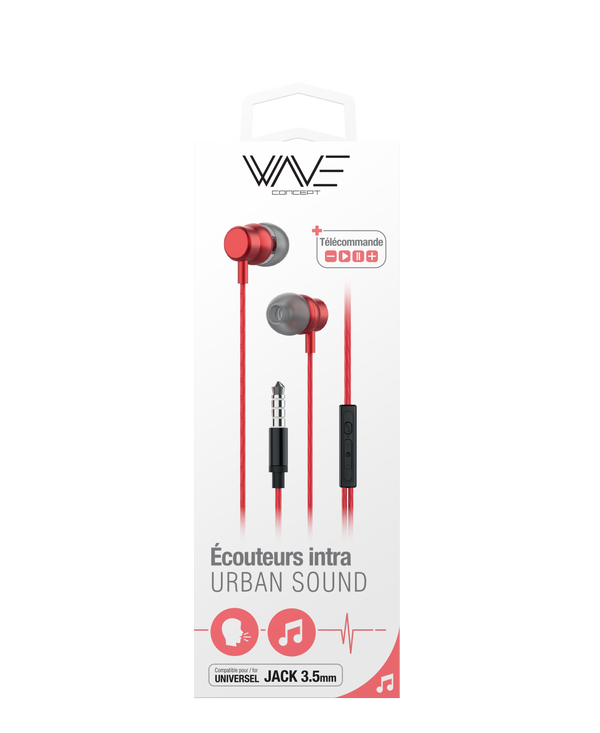 URBAN SOUND ALUMINUM IN-EAR WIRED EARPHONES RED