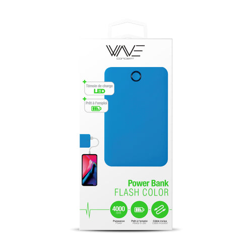 POWER BANK 4000MAH, BLUE-WAVE