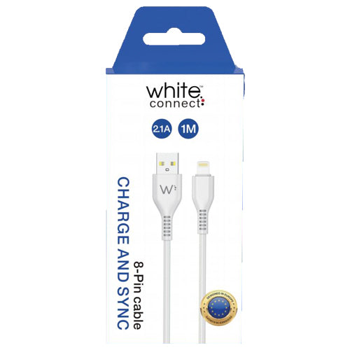 LIGHTNING 2.1A 1M-WHITE CONNECT USB CABLE
